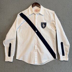 Brooks Brothers Mens Long Sleeves M Oxforrd Supima Slim Rugby Patch Academia Ivy